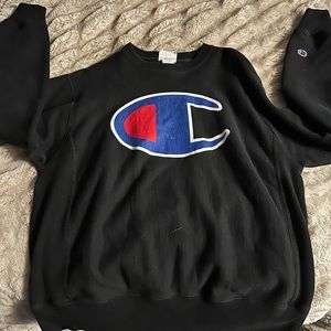 Champion Black Sweater, Size Medium
